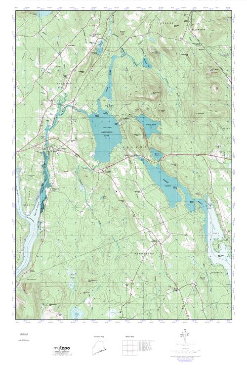 MyTopo Orland, Maine USGS Quad Topo Map