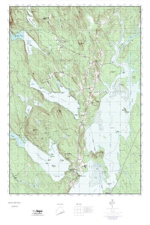 MyTopo Beech Hill Pond, Maine USGS Quad Topo Map