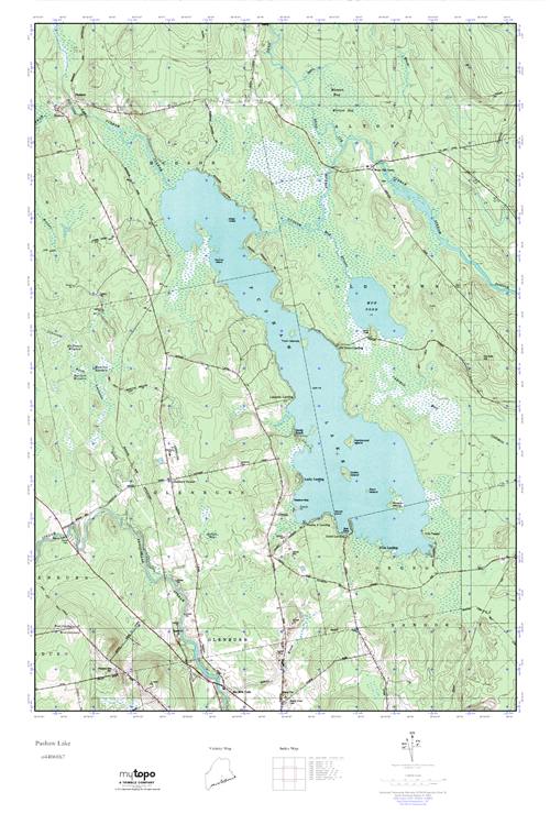 MyTopo Pushaw Lake, Maine USGS Quad Topo Map