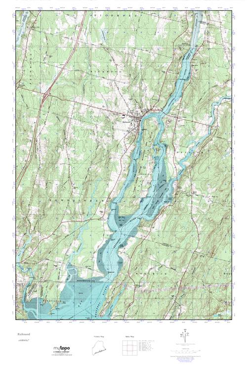 MyTopo Richmond, Maine USGS Quad Topo Map