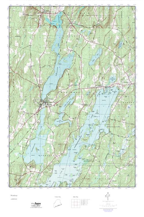 MyTopo Winthrop, Maine USGS Quad Topo Map