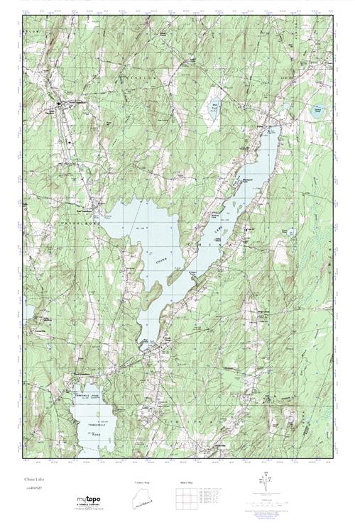 MyTopo China Lake, Maine USGS Quad Topo Map