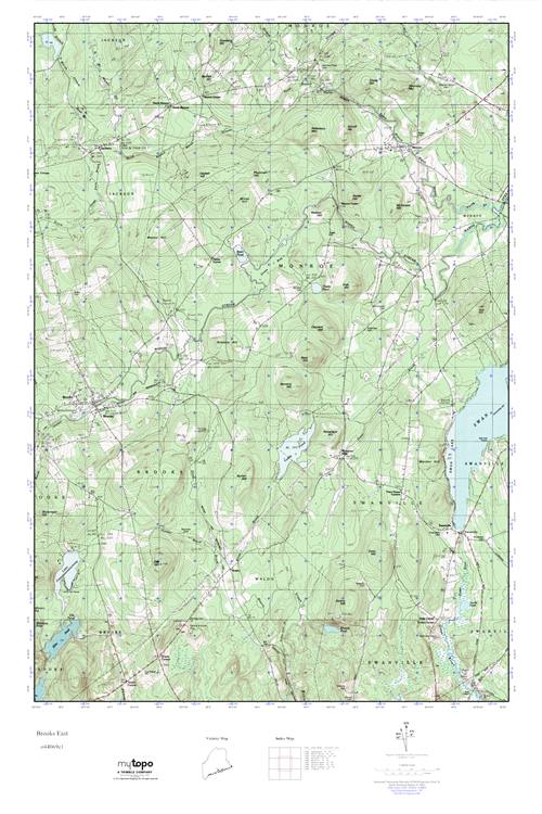 MyTopo Brooks East, Maine USGS Quad Topo Map