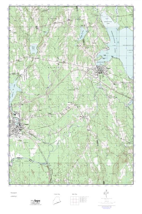 MyTopo Newport, Maine USGS Quad Topo Map