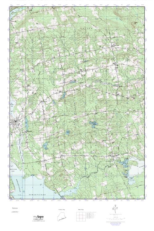 MyTopo Stetson, Maine USGS Quad Topo Map
