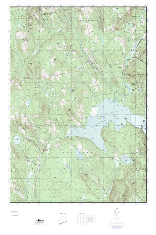 MyTopo Harmony, Maine USGS Quad Topo Map