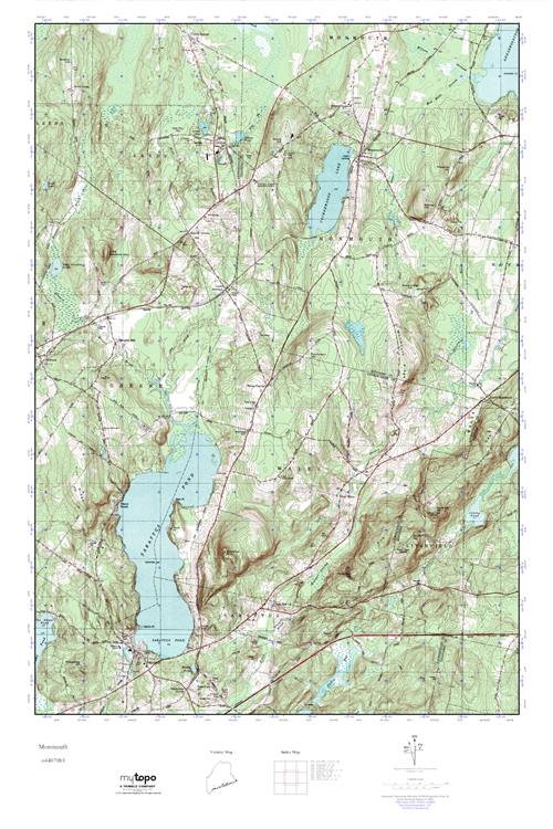 MyTopo Monmouth, Maine USGS Quad Topo Map
