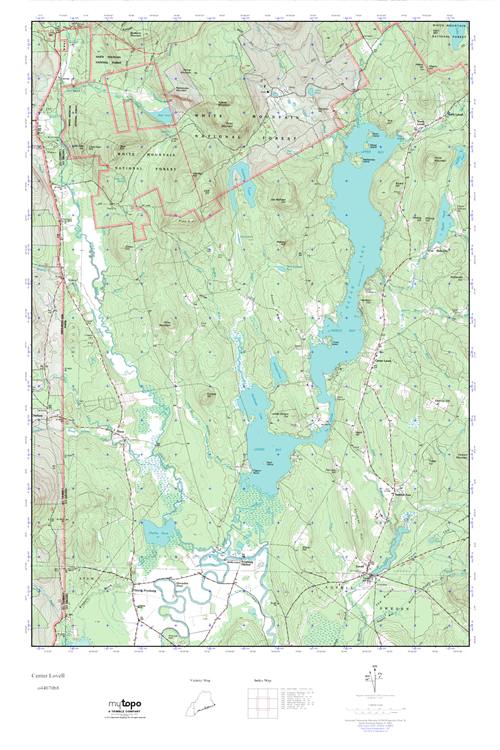 MyTopo Center Lovell, Maine USGS Quad Topo Map