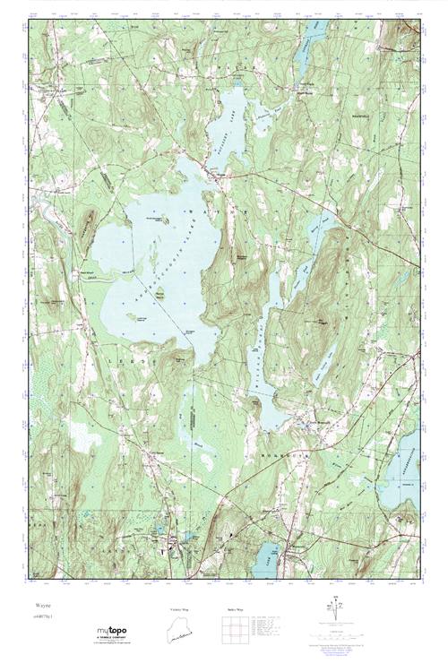 MyTopo Wayne, Maine USGS Quad Topo Map