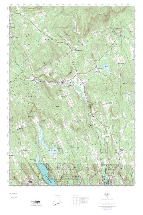 MyTopo West Paris, Maine USGS Quad Topo Map