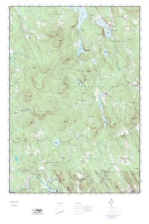 MyTopo Greenwood, Maine USGS Quad Topo Map