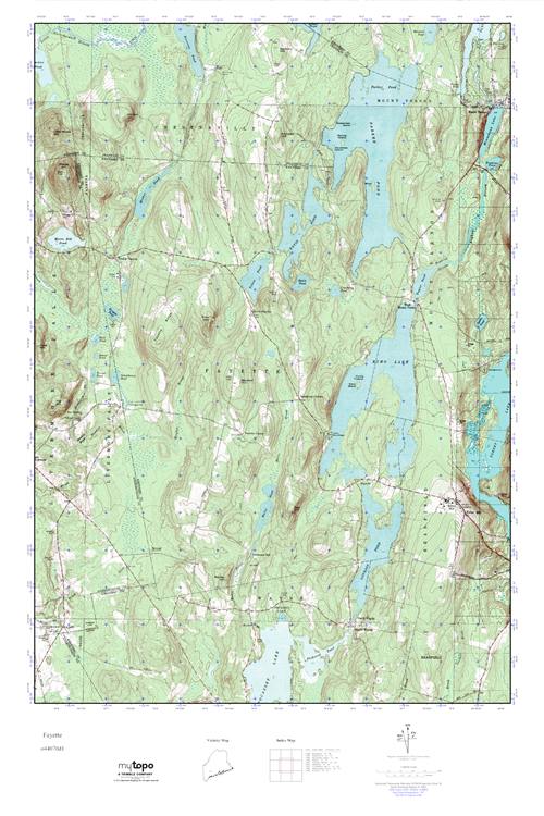 MyTopo Fayette, Maine USGS Quad Topo Map