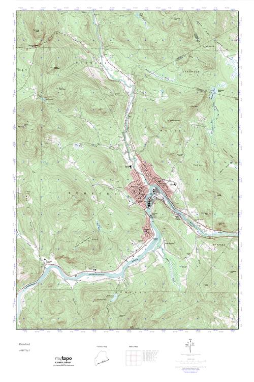 MyTopo Rumford, Maine USGS Quad Topo Map