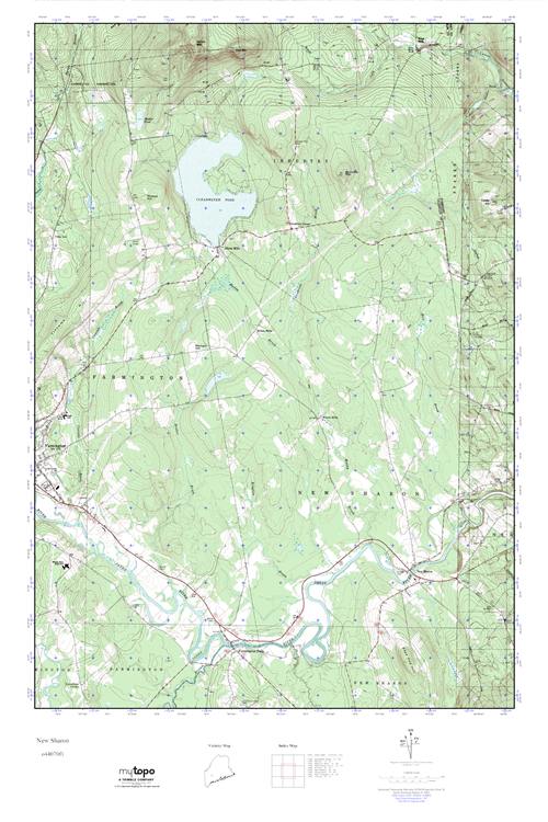MyTopo New Sharon, Maine USGS Quad Topo Map