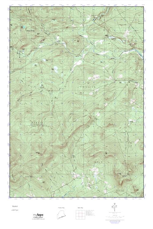 MyTopo Madrid, Maine USGS Quad Topo Map