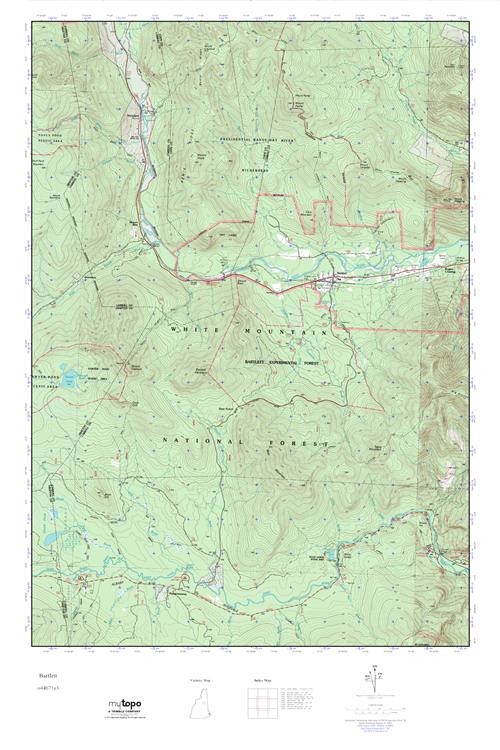 MyTopo Bartlett, New Hampshire USGS Quad Topo Map