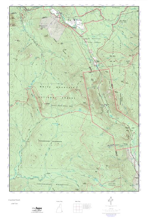 MyTopo Crawford Notch, New Hampshire USGS Quad Topo Map
