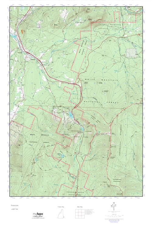 MyTopo Franconia, New Hampshire USGS Quad Topo Map