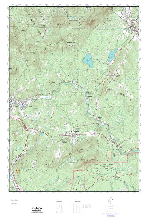 MyTopo Bethlehem, New Hampshire USGS Quad Topo Map