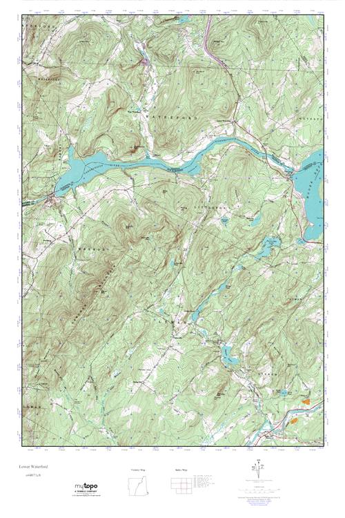 MyTopo Lower Waterford, Vermont USGS Quad Topo Map