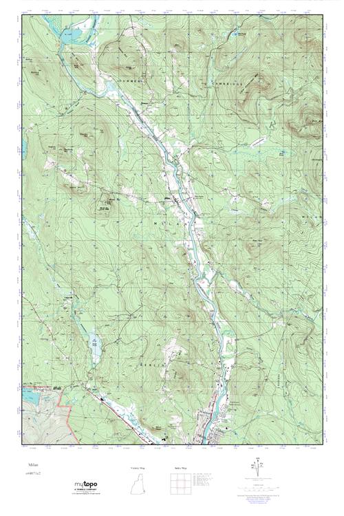 MyTopo Milan, New Hampshire USGS Quad Topo Map
