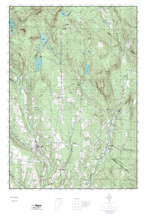 MyTopo West Burke, Vermont USGS Quad Topo Map