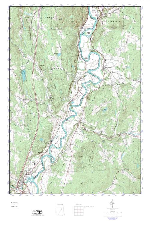 MyTopo Newbury, Vermont USGS Quad Topo Map