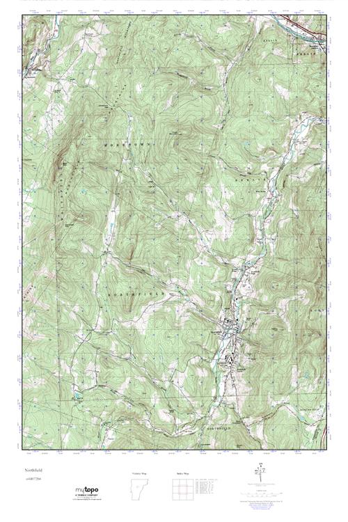 MyTopo Northfield, Vermont USGS Quad Topo Map