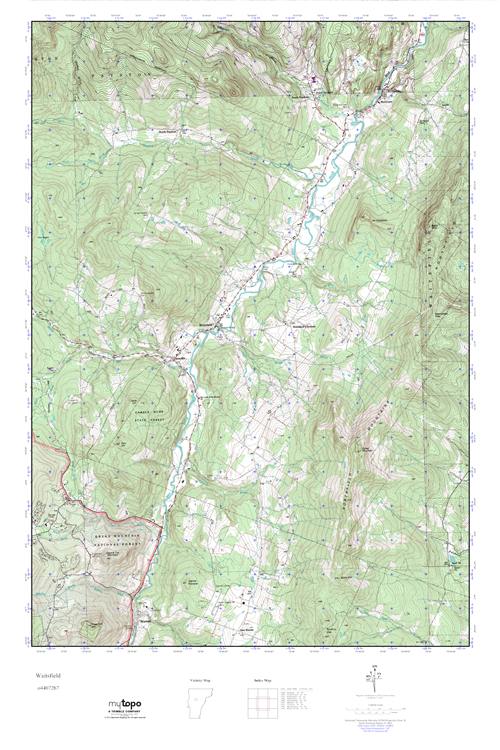 MyTopo Waitsfield, Vermont USGS Quad Topo Map