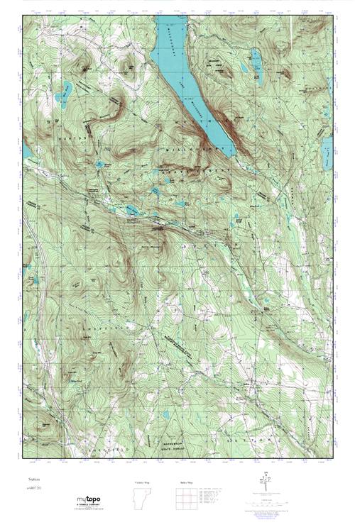 MyTopo Sutton, Vermont USGS Quad Topo Map