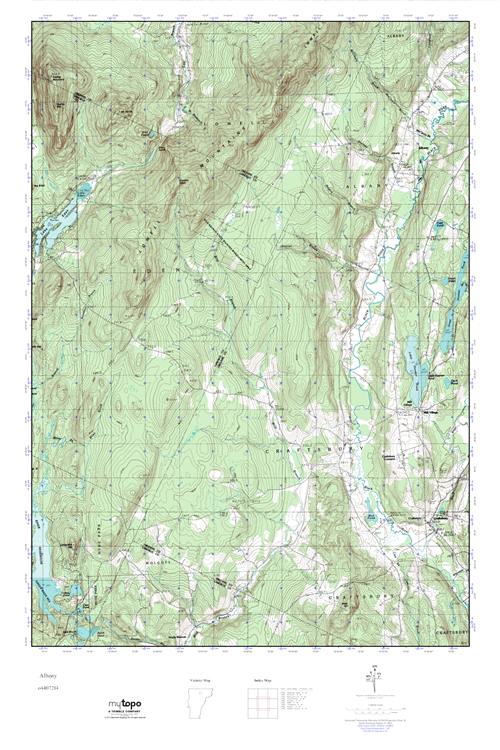 MyTopo Albany, Vermont USGS Quad Topo Map