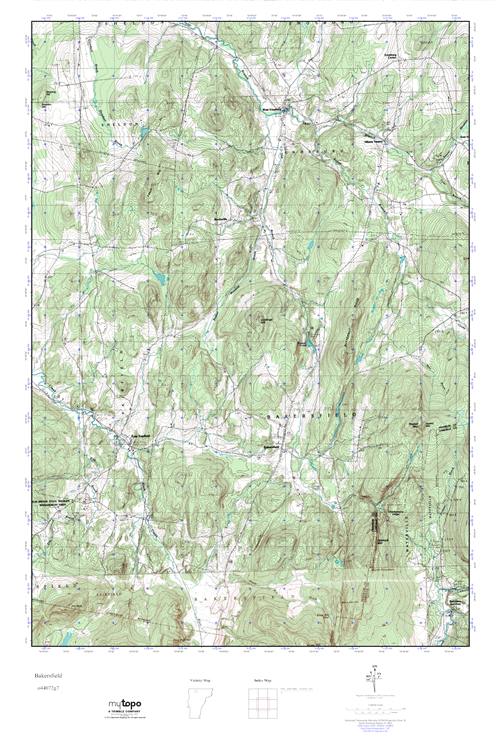 MyTopo Bakersfield, Vermont USGS Quad Topo Map