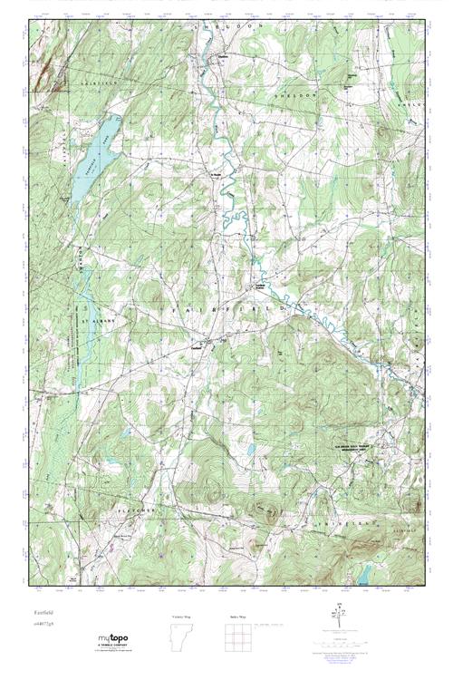 MyTopo Fairfield, Vermont USGS Quad Topo Map