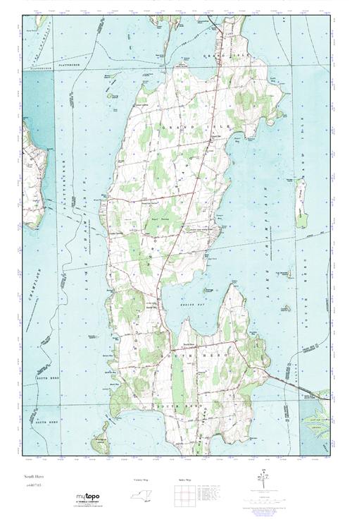 MyTopo South Hero, Vermont USGS Quad Topo Map