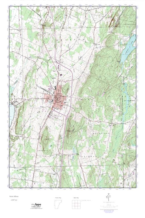 MyTopo Saint Albans, Vermont USGS Quad Topo Map