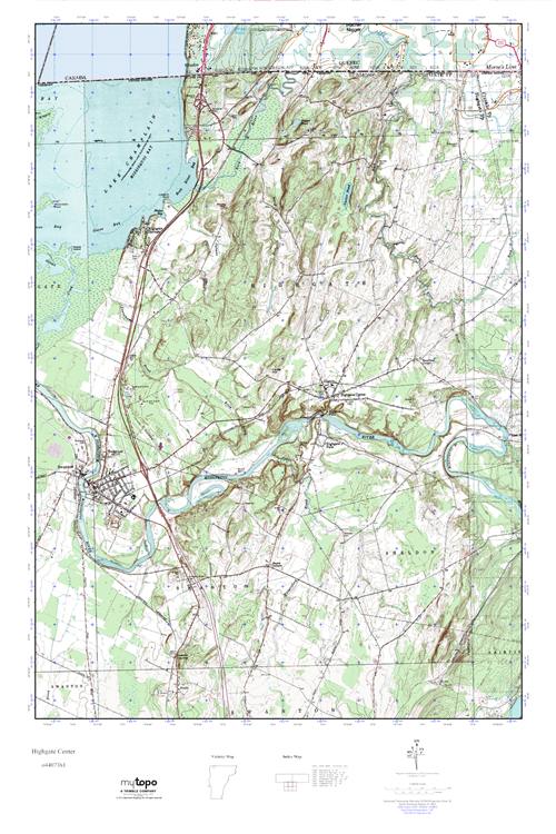 MyTopo Highgate Center, Vermont USGS Quad Topo Map