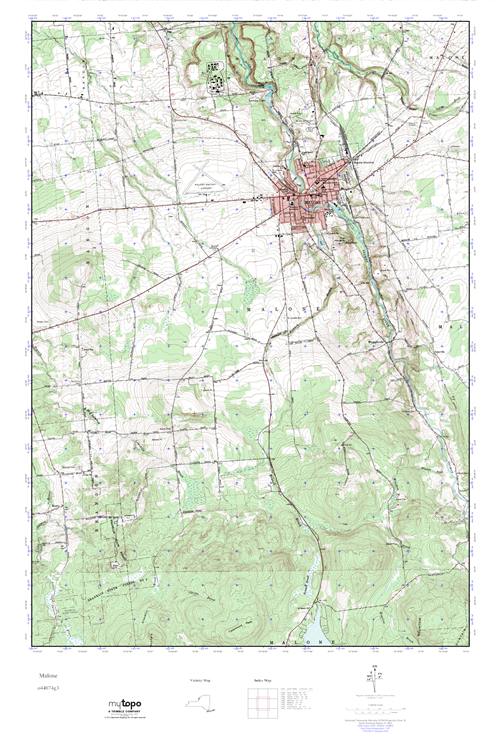MyTopo Malone, New York USGS Quad Topo Map
