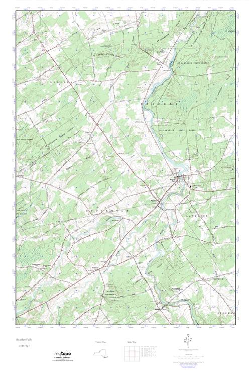 MyTopo Brasher Falls, New York USGS Quad Topo Map