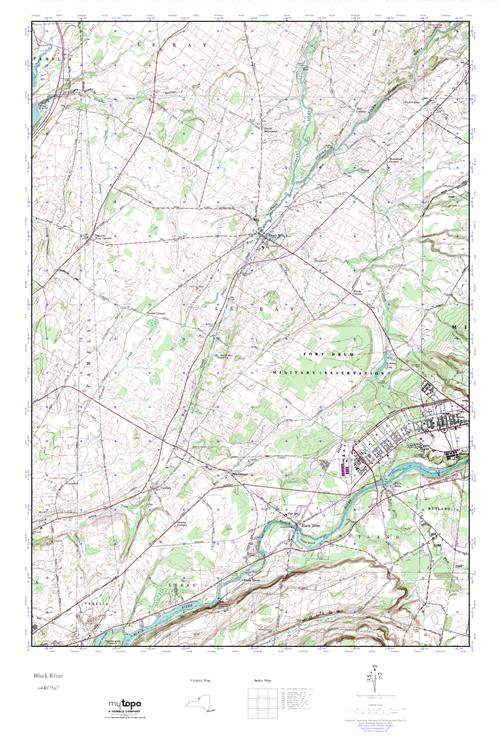 MyTopo Black River, New York USGS Quad Topo Map