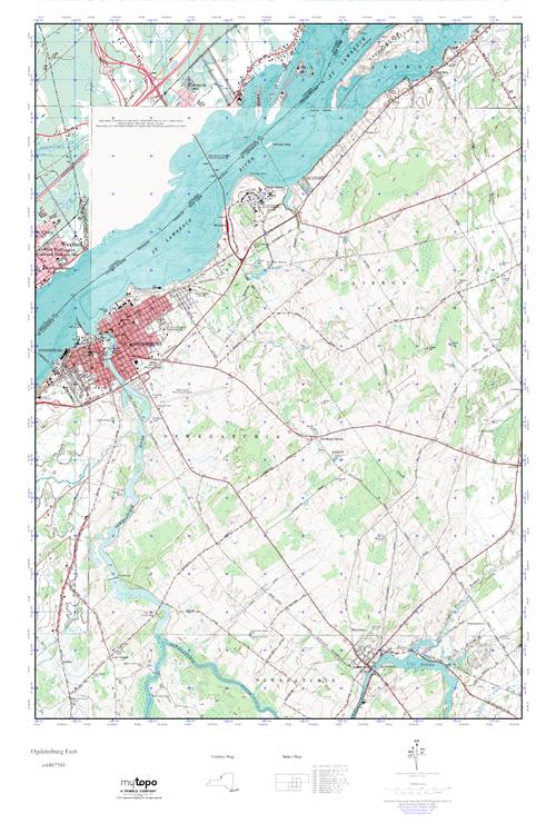 MyTopo Ogdensburg East, New York USGS Quad Topo Map