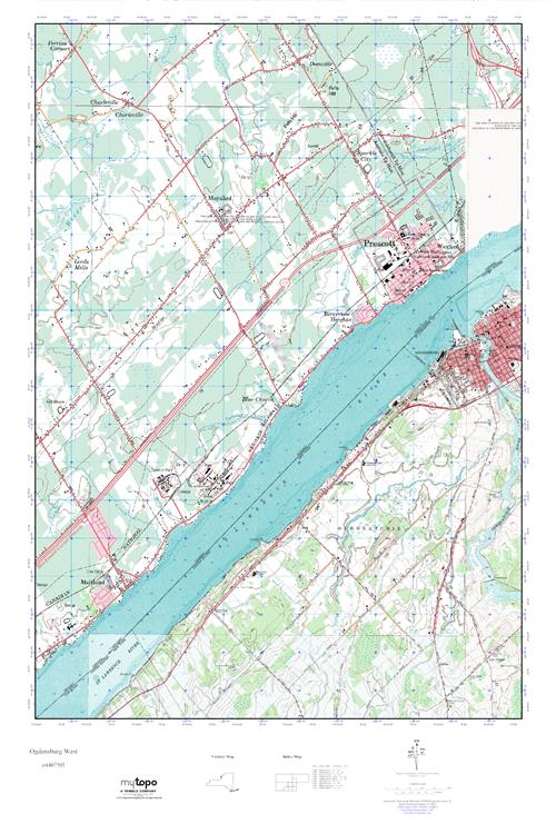 MyTopo Ogdensburg West, New York USGS Quad Topo Map