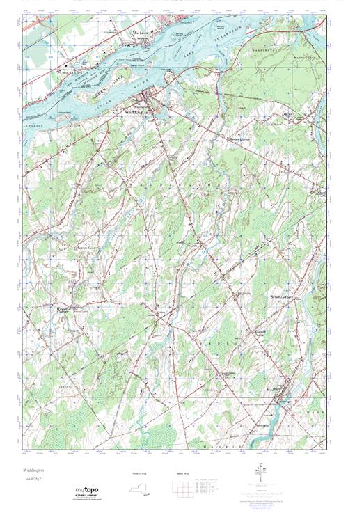 MyTopo Waddington, New York USGS Quad Topo Map