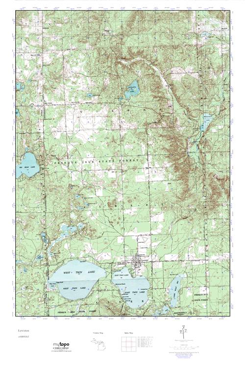 MyTopo Lewiston, Michigan USGS Quad Topo Map