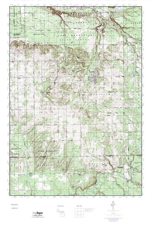 MyTopo Kingsley, Michigan USGS Quad Topo Map