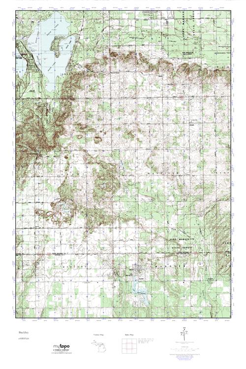 MyTopo Buckley, Michigan USGS Quad Topo Map