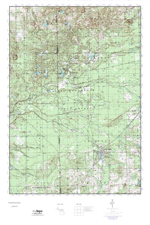 MyTopo South Boardman, Michigan USGS Quad Topo Map