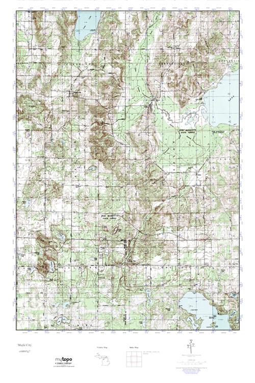 MyTopo Maple City, Michigan USGS Quad Topo Map