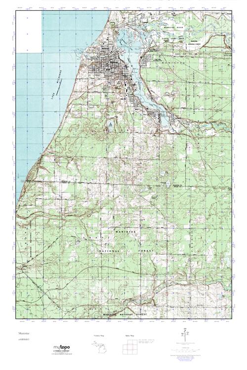 MyTopo Manistee, Michigan USGS Quad Topo Map