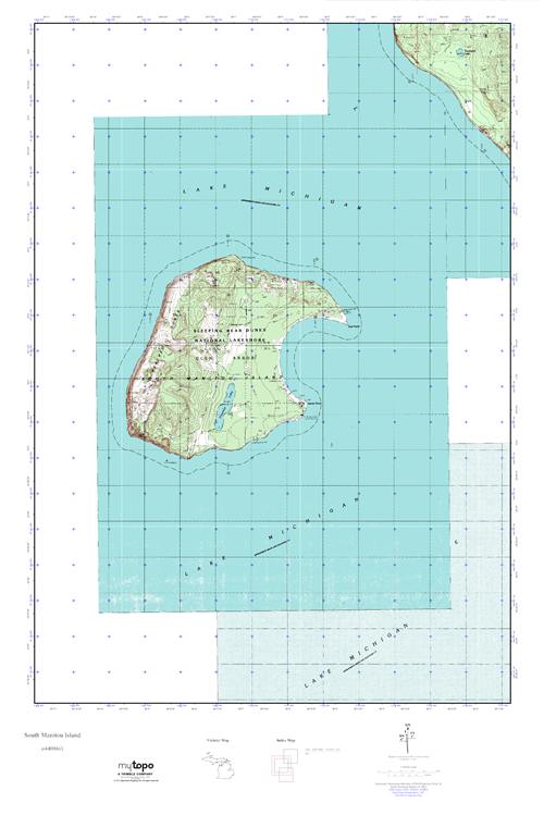 North Manitou Island Topo Map North Manitou Island Topo Map