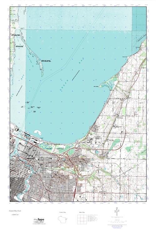 MyTopo Green Bay East, Wisconsin USGS Quad Topo Map